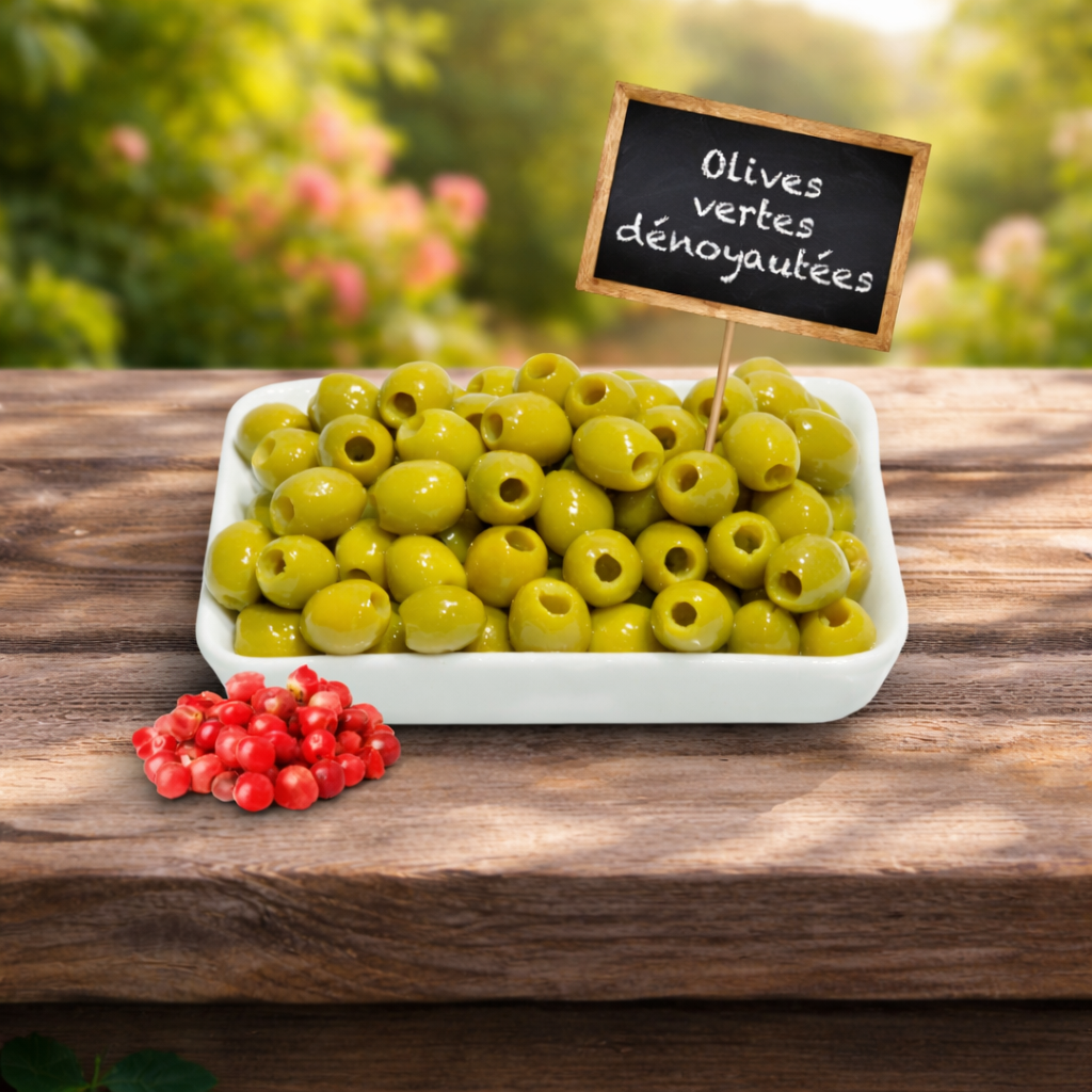 Olives vertes denoyautées 